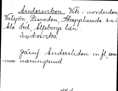 Bild på arkivkortet för arkivposten Andersviken