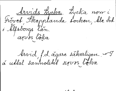 Bild på arkivkortet för arkivposten Arvids Lycka