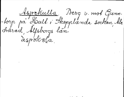 Bild på arkivkortet för arkivposten Aspekulla