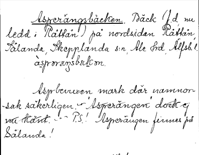 Bild på arkivkortet för arkivposten Asperängsbäcken