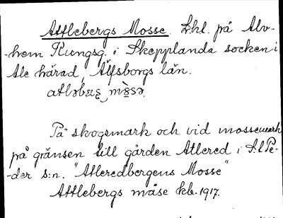 Bild på arkivkortet för arkivposten Attlebergs Mosse