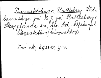Bild på arkivkortet för arkivposten Banvaktstugan Kattleberg