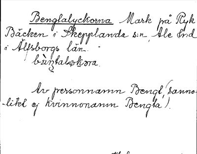 Bild på arkivkortet för arkivposten Bengtalyckorna