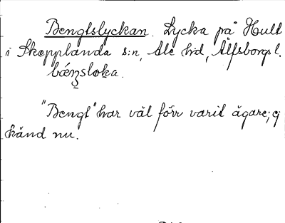 Bild på arkivkortet för arkivposten Bengtslyckan