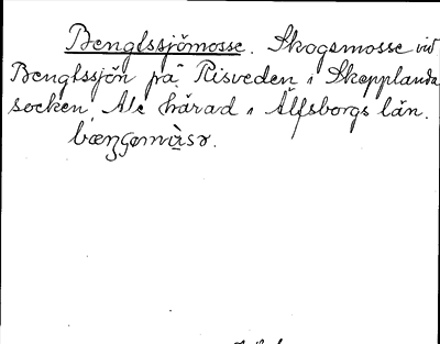 Bild på arkivkortet för arkivposten Bengtssjömosse
