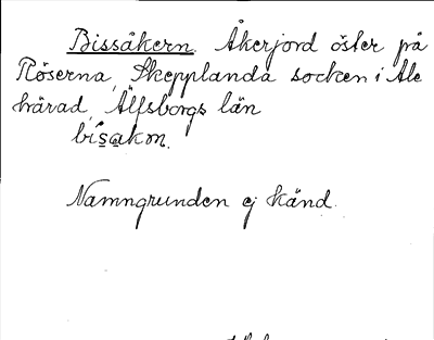 Bild på arkivkortet för arkivposten Bissåkern