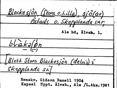 Bild på arkivkortet för arkivposten Blackesjön, ( Stora o. Lilla)
