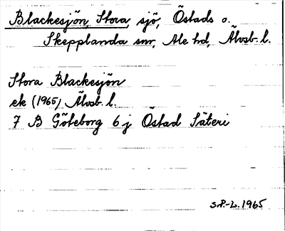 Bild på arkivkortet för arkivposten Blackesjön, Stora