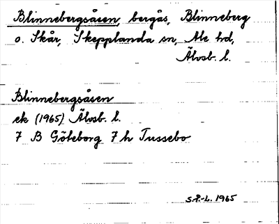 Bild på arkivkortet för arkivposten Blinnebergsåsen