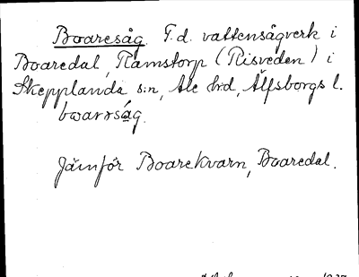Bild på arkivkortet för arkivposten Boaresåg