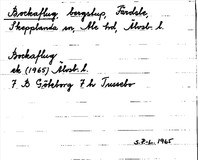 Bild på arkivkortet för arkivposten Bockaflug