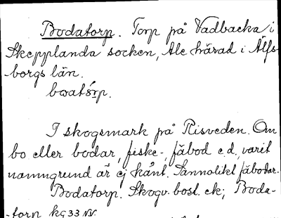 Bild på arkivkortet för arkivposten Bodatorp