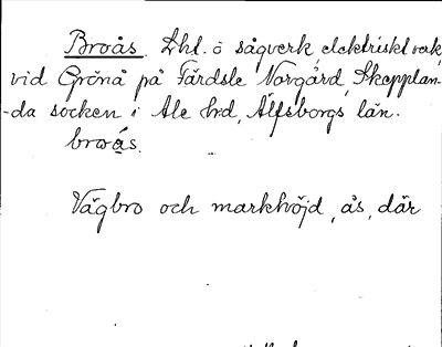 Bild på arkivkortet för arkivposten Broås