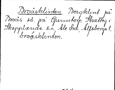 Bild på arkivkortet för arkivposten Broåsklinten
