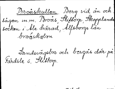 Bild på arkivkortet för arkivposten Broåskullen