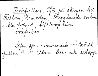 Bild på arkivkortet för arkivposten Bräfullen