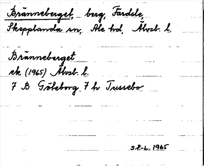 Bild på arkivkortet för arkivposten Bränneberget