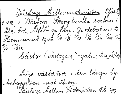 Bild på arkivkortet för arkivposten Båstorp Mellomvästergården