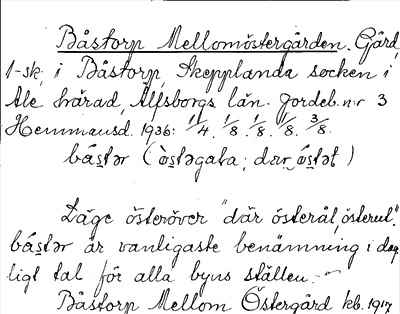 Bild på arkivkortet för arkivposten Båstorp Mellomöstergården