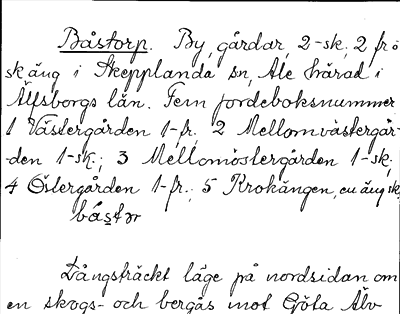 Bild på arkivkortet för arkivposten Båstorp