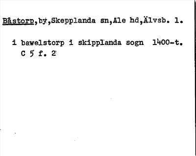 Bild på arkivkortet för arkivposten Båstorp