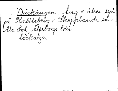 Bild på arkivkortet för arkivposten Bäckängen