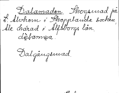 Bild på arkivkortet för arkivposten Dalamaden