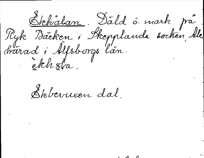 Bild på arkivkortet för arkivposten Ekhålan