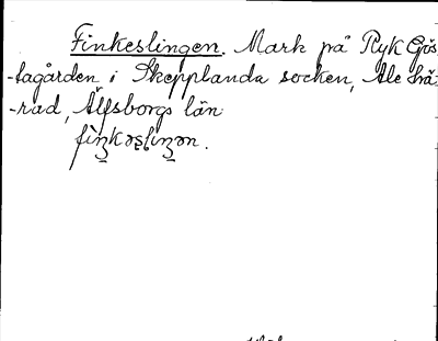 Bild på arkivkortet för arkivposten Finkeslingen