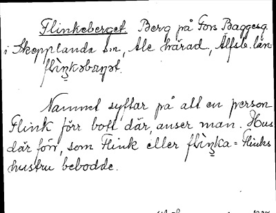 Bild på arkivkortet för arkivposten Flinkeberget