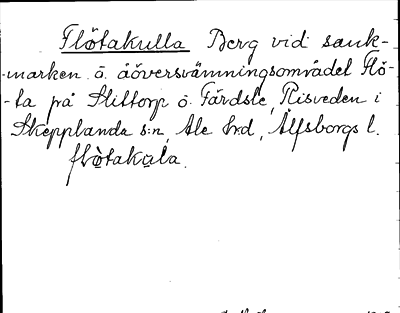 Bild på arkivkortet för arkivposten Flötakulla