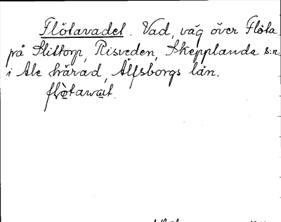 Bild på arkivkortet för arkivposten Flötavadet