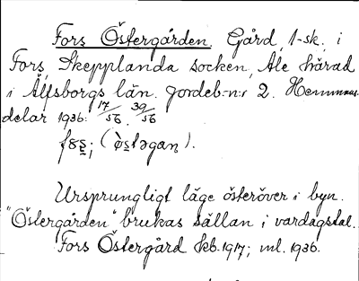 Bild på arkivkortet för arkivposten Fors Östergården