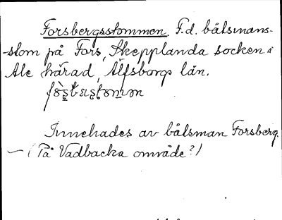 Bild på arkivkortet för arkivposten Forsbergsstommen