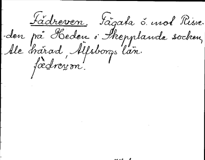 Bild på arkivkortet för arkivposten Fädreven