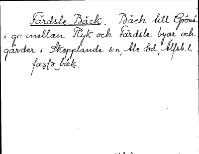 Bild på arkivkortet för arkivposten Färdsle Bäck