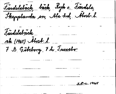 Bild på arkivkortet för arkivposten Färdslebäck