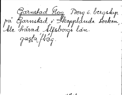 Bild på arkivkortet för arkivposten Garnstad Flog