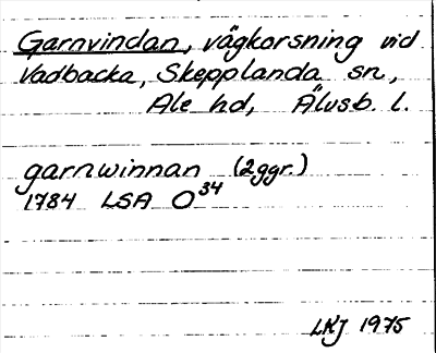 Bild på arkivkortet för arkivposten Garnvindan