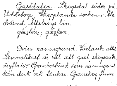Bild på arkivkortet för arkivposten Gastdalen