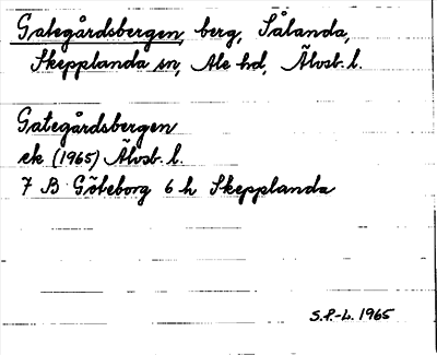Bild på arkivkortet för arkivposten Gategårdsbergen