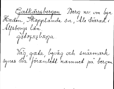 Bild på arkivkortet för arkivposten Gatkärrsbergen