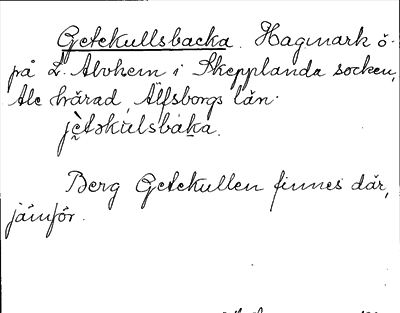 Bild på arkivkortet för arkivposten Getekullsbacka