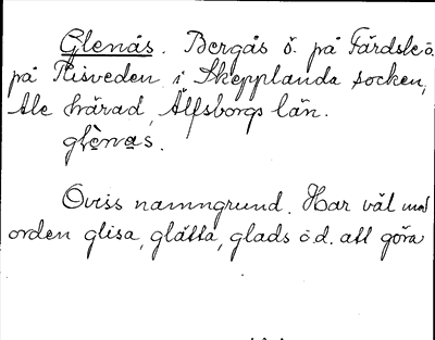 Bild på arkivkortet för arkivposten Glenäs