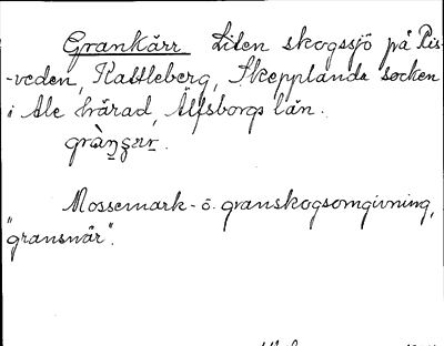 Bild på arkivkortet för arkivposten Grankärr