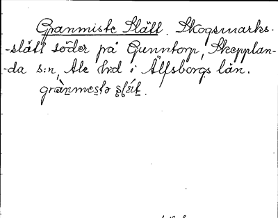 Bild på arkivkortet för arkivposten Granmiste Slätt