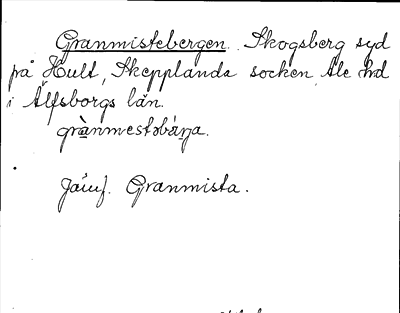 Bild på arkivkortet för arkivposten Granmistebergen