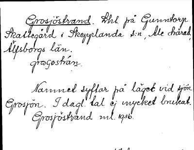 Bild på arkivkortet för arkivposten Grosjöstrand