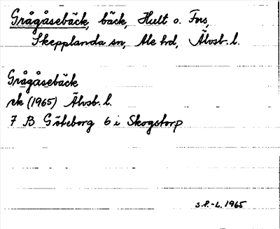 Bild på arkivkortet för arkivposten Grågåsebäck