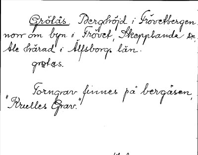 Bild på arkivkortet för arkivposten Grölås